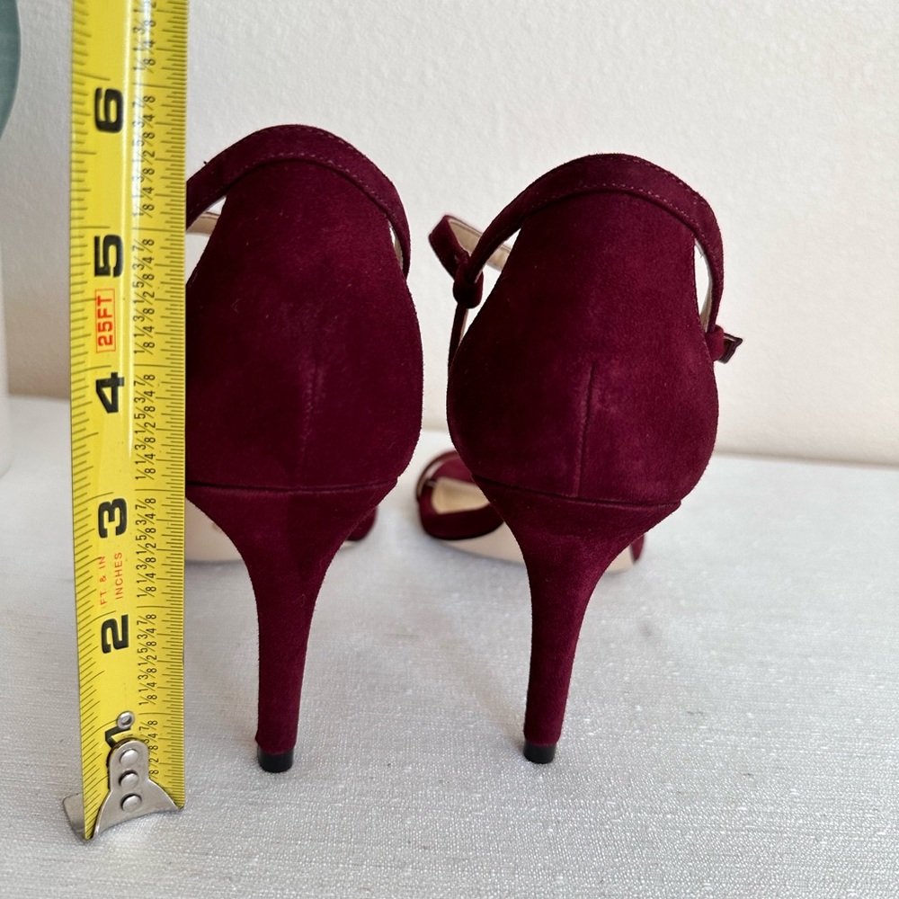 New Michael Michael Kors Simone Wine Suede Ankle Strap Dress Sandals Womens 8.5M - Picture 9 of 10